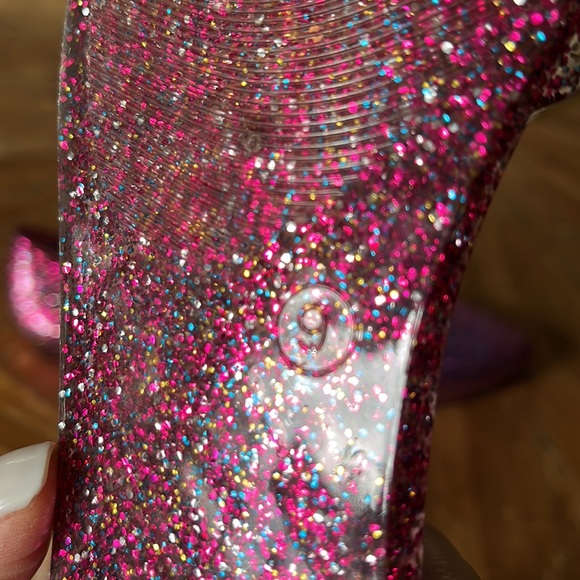 JEFFREY CAMPBELL HAVANA LAST PINK GLITTER JELLY D’ORSAY FLATS.  SIZE 9 - Picture 10 of 10